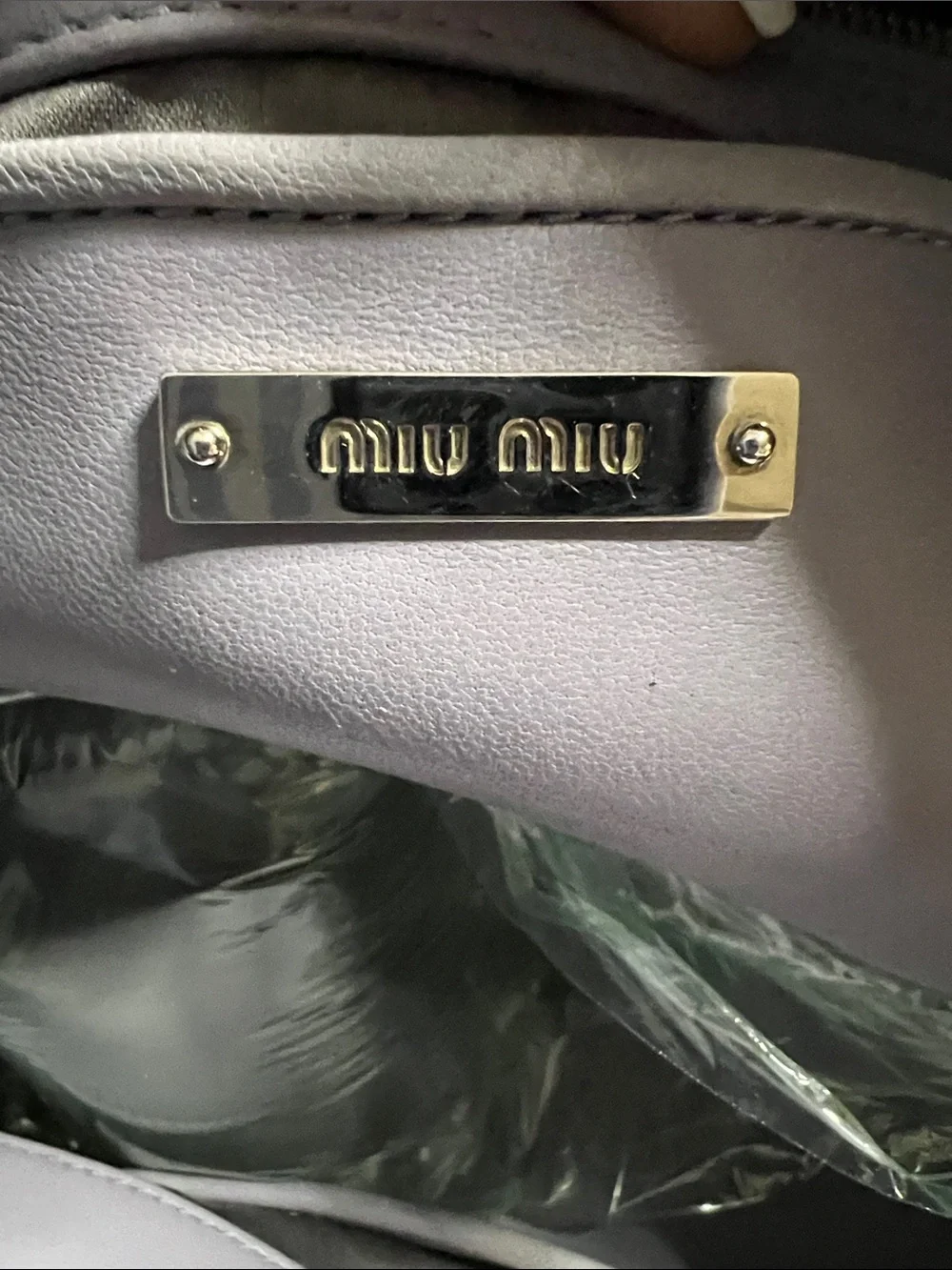 Miu Miu Lavender Matelassé Satchel with Detachable Strap